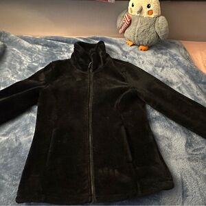 Black Teddy Jacket Full Zip Soft Fabric